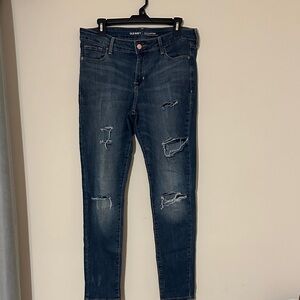 Old Navy Women's Dark Wash Distressed Skinny Jeans